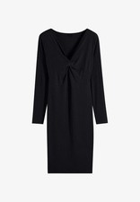 Kleid Gr. 44/46 Schwarz Damen Mini-Dress Langarm Freizeitkleid Neu