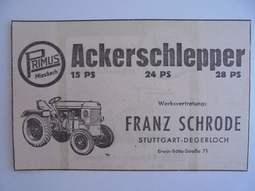 Primus miesbach ackerschlepper - primus,