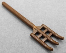 1x LEGO 4496 Minifigur Zubehör Heugabel Mistgabel Ende Rund Alt-Braun (B-WARE)