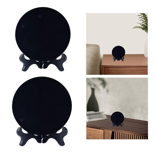 Runder obsidian spiegel mit - obsidian-spiegel,