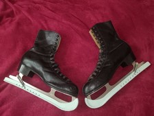 Vintage Silvretta Tango Herren-Kunstlaufschuhe Schlittschuhe Leder – Größe EU 45