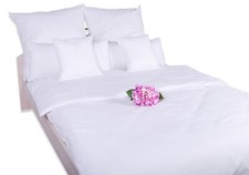 Bettwäsche Hotelbettwäsche Weiß Bettbezug 135x200 cm Kissenbezug 40x80 80x80 cm