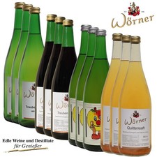 Apfelsaft, Traubensaft rot + weiß, Quittensaft 12 Fl. WEINGUT WÖRNER Direktsaft