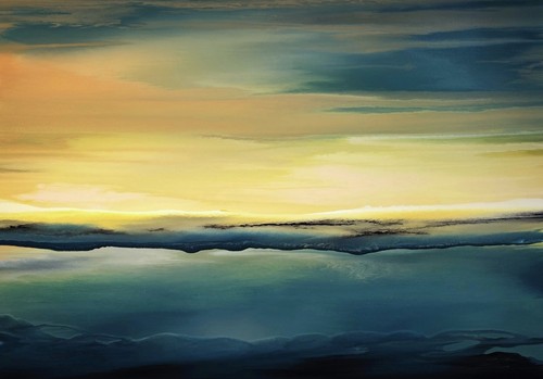 Abstrakte landschaft 70x100 - landschaft,