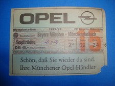 92/93 Ticket FC Bayern