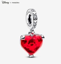Pandora Disney Micky & Minnie Maus Herz Murano-Glas Charm Küssend 925 Silber