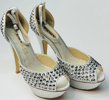 Damen Plateau Stilettos Grau