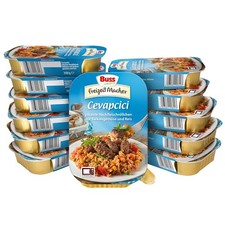 Cevapcici mit Reis und Gemüse