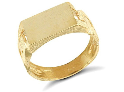 9ct gelbgold herren signetring - 9ct,