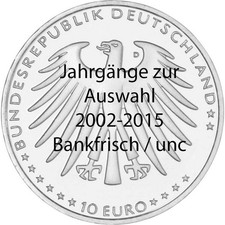 10 Euro Deutschland 2002-2015 Bankfrisch, unc alle Jahrgänge zur Auswahl