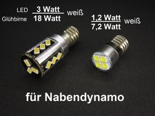 Fahrrad Nabendynamo LED Birnen E10 Frontlicht Rücklicht mit Spannungsregler 3W