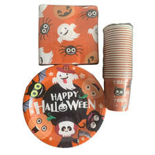 Hemoton Halloween Geschirr Set, Halloween Partygeschirr Set,Deko(fehlen Bechern)