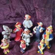 9x Goebel Happy Clowns Porzellan 