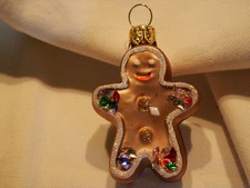 Christbaumschmuck " Lebkuchenmann " aus Oberfränkischen Glas (Neu)(Klein)