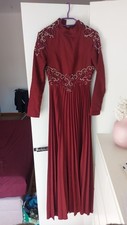Maxikleid Plissee Tesettür Abendkleid Giyim Hijab Elbise NEU XS
