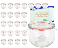 24 Weck Gläser 580ml Tulpenglas 1/2L Sturzglas Deckel Gummi Klammer Einmachglas