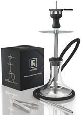 Shisha Set Komplett Glas Reise Wasserpfeife klein Edelstahl Steckverschluss