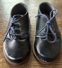 Puppenschuhe, Firma Wagner, echt Leder blau, Größe 13