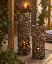 Windlichtsäule "Treibholz"