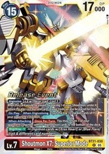 Digimon Shoutmon X7: Superior Mode (BT21-030) BT-21P Alternative Art Englisch NM