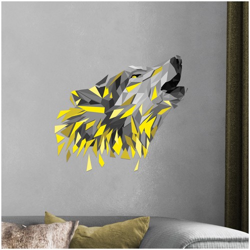 Wandtattoo polygon wolf - wandtattoo,