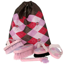 KERBL Putzbeutel Lilli befüllt Striegel Hufkratzer Kardätsche Bürsten für Pferde