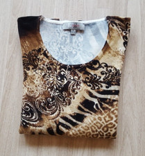 QVC  Art & Colour  Pullover  Leo Design  Braun  GR S (36/38)