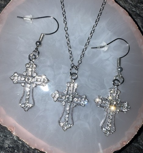 Kreuz schmuckset ohrringe - kreuz,