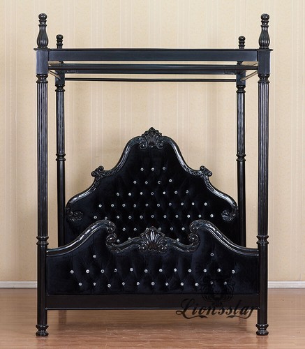 Schwarz himmelbett samt - himmelbett,