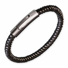 Armband Edelstahl Leder Damen