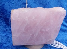 Rosenquarz lampe mit Amethyst