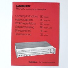 Original TANDBERG TR3030 Receiver Owner's Manual / Bedienungsanleitung !!!