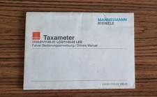 Kienzle Taxameter Fahrerbedienungsanweisung 1150.01 1145.01 LCD 1145.02 LED