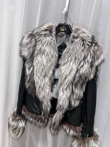 Gizia luxus lederjacke - lederjacke, schwarz