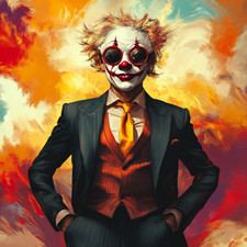 Transparent 18x18 clown in