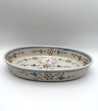 Große Bunzlauer Keramik Auflaufform Oval Blumen Handbemalt Boleslawiec