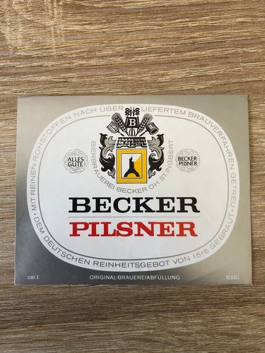 Bieretikett brauerei becker - bieretikett,
