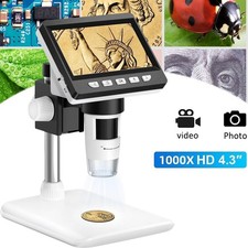 4.3" Digital Mikroskop für Kinder Erwachsene 1000X USB Mikroskop mit LED Licht