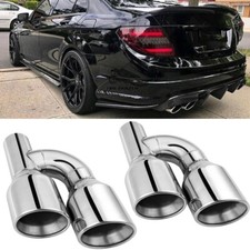 2.5" In 4" Out Endrohre Auspuffblende für Mercedes C-Klasse W204 W203 C200 C250