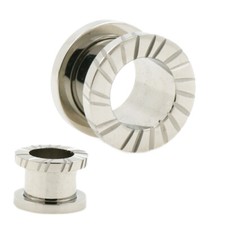 Stahl Schraub Flesh Tunnel mit