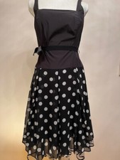 SWING Kleid Abiball Abendkleid schwarz weiß gepunktet kurz Taft NP 120 EUR 