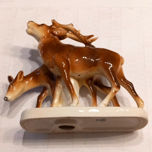 Porzellanfigur rehgruppe 2 - porzellanfigur, (2