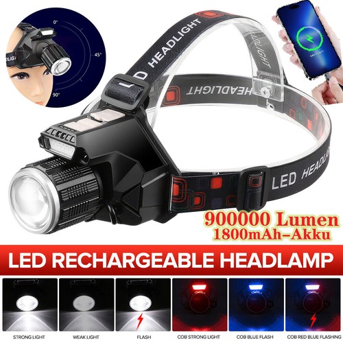 900000lm led stirnlampe - 900000lm,