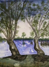 BÄUME original Aquarell