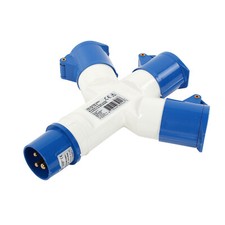 CEE Mehrfachadapter 3er Verteiler IP44 16A Frankreich für Wohnwagen & Wohnmobil