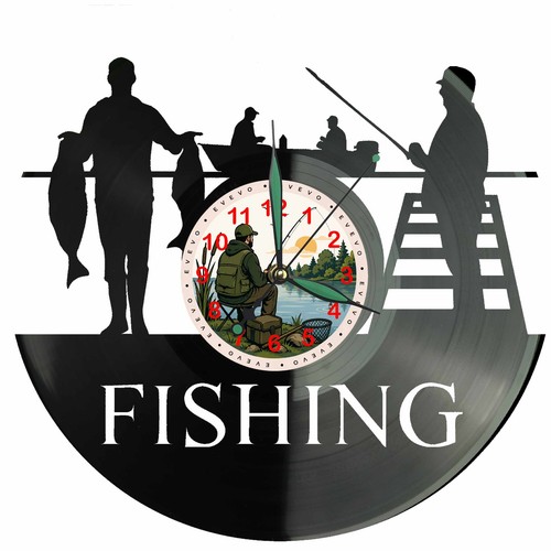 Angeln wanduhr angler - angeln,