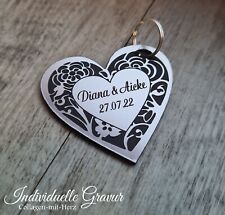 1 Schlüsselanhänger mit Gravur Herz Liebe Hochzeit Valentinstag Geschenk Partner