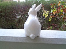 Weißer Porzellan Hase Osterdeko 12cmx11,5cm Weiss Glänzend Osterhase Ostern #6