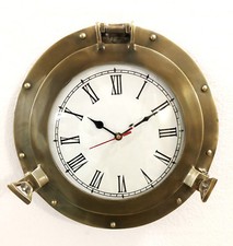 12 Zoll Antike Marine Messing Schiff Bullaugenuhr Maritim Wanduhr Dekorativ