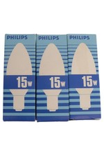PHILIPS Leuchtmittel 15W E14 Glühbirne Kerzenform Weiß Glühlampe 3er Pack